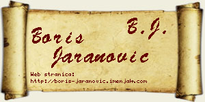 Boris Jaranović vizit kartica
